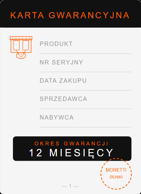 Gwarancja na Silniki Moretti na 12 miesięcy